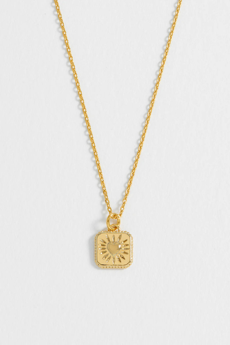 Bobble Heart Tablet Necklace