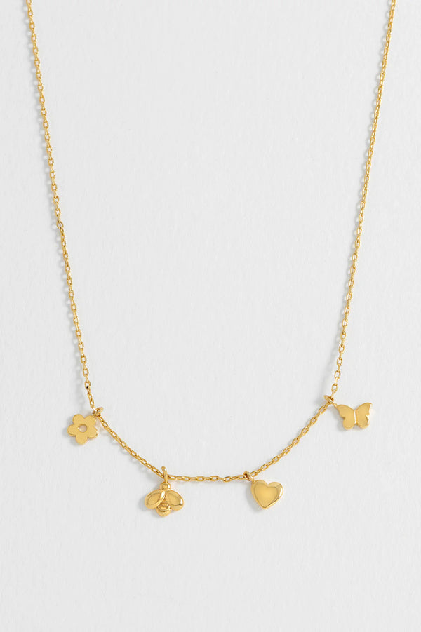Bee & Butterfly Charm Necklace
