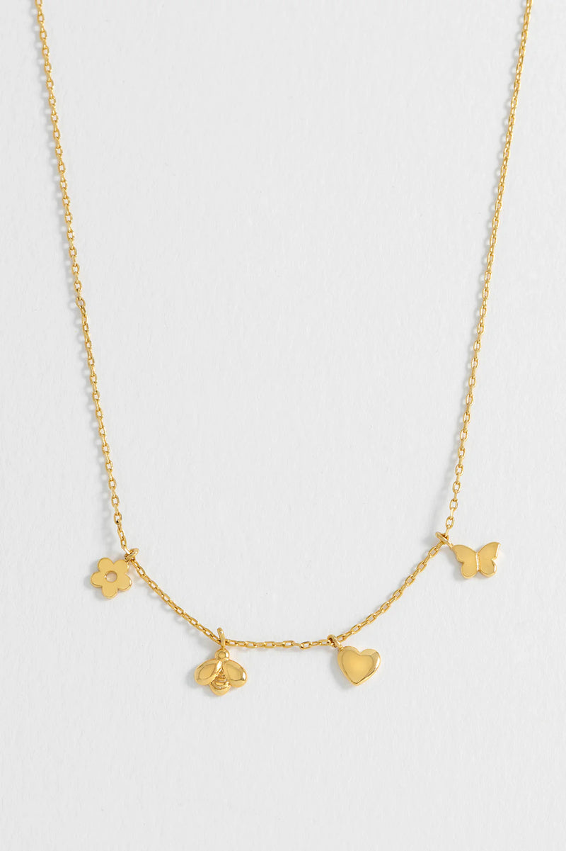 Bee & Butterfly Charm Necklace