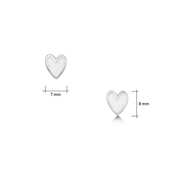 Secret Hearts Stud Earrings in Crystal Enamel