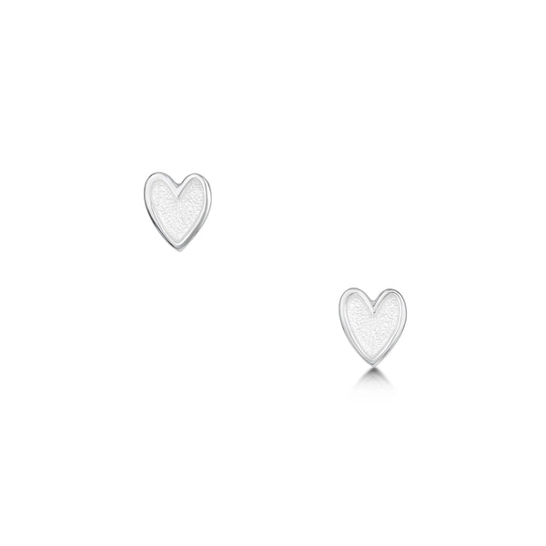 Secret Hearts Stud Earrings in Crystal Enamel