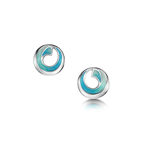 Atlantic Breaker Petite Stud Earrings in Shallows Enamel