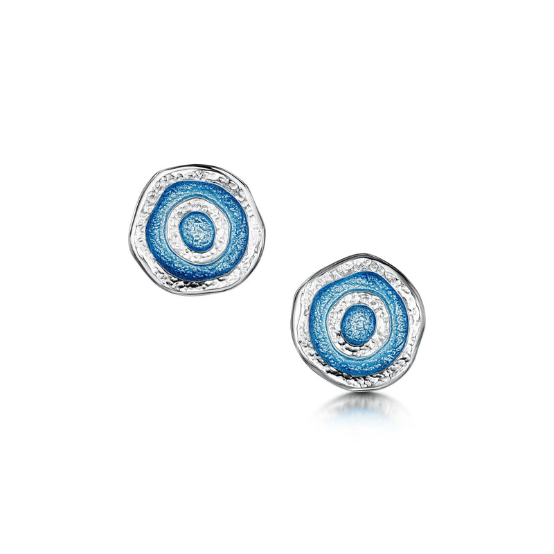 Brodgar Eye Enamelled Small Stud Earrings in Sterling Silver