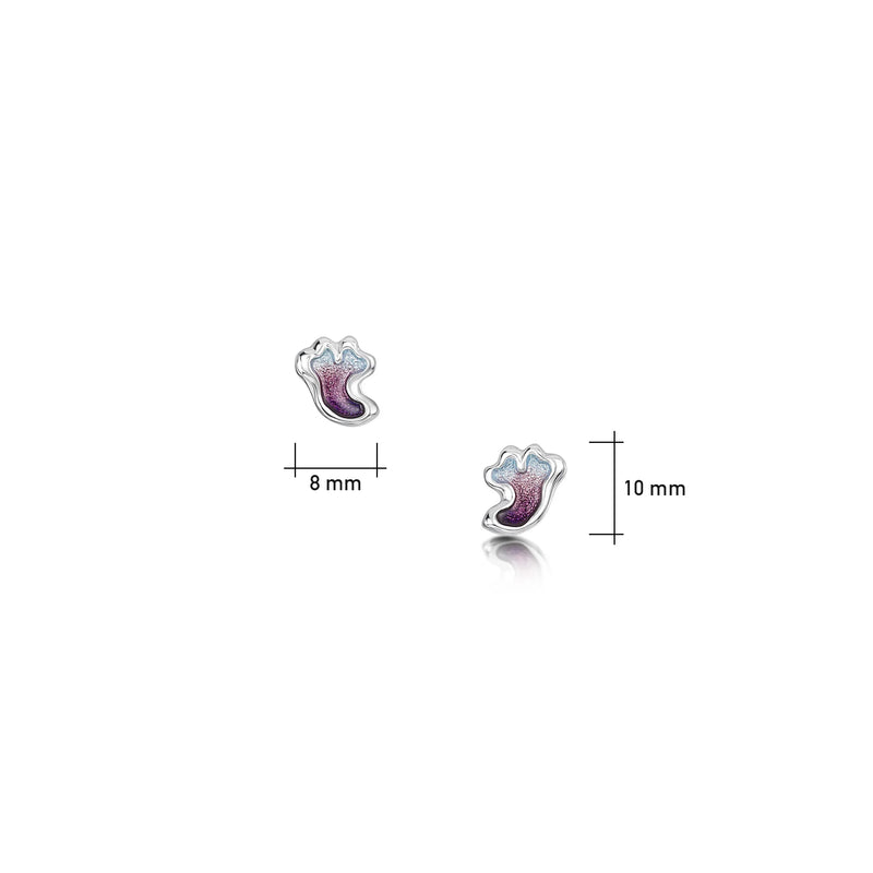 Sea Moss Petite Stud Earrings in Sea Pink Enamel