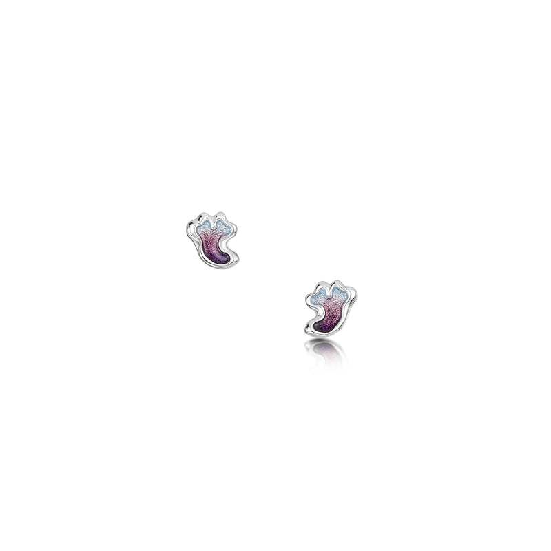 Sea Moss Petite Stud Earrings in Sea Pink Enamel