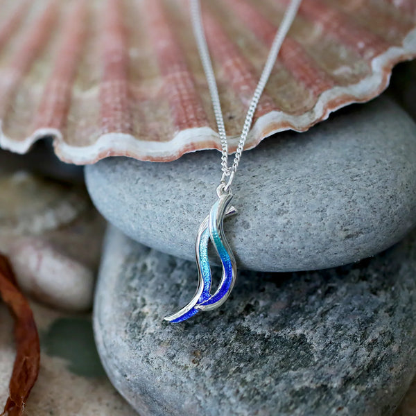 Atlantic Swell Petite Pendant in Ocean Hue Enamel