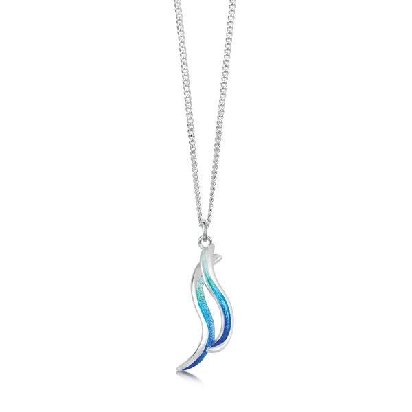 Atlantic Swell Petite Pendant in Ocean Hue Enamel