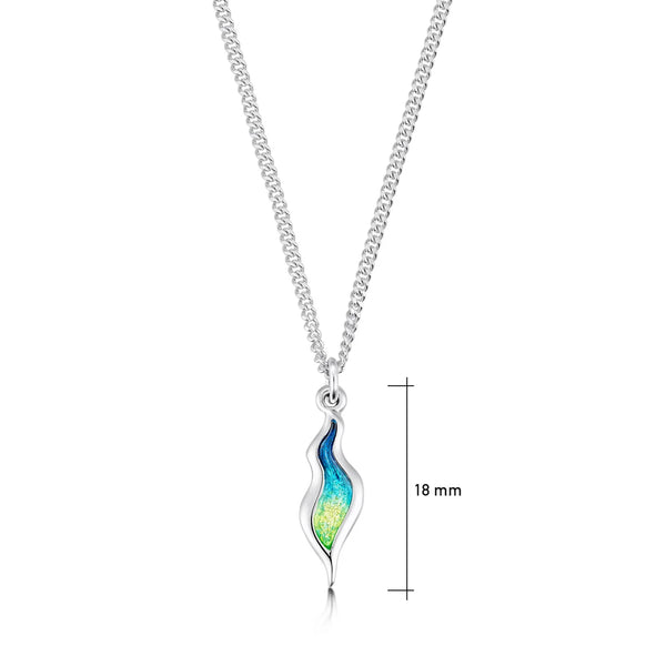 River Ripples Small Pendant Necklace in Meadow Enamel