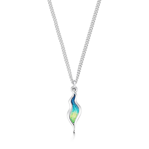 River Ripples Small Pendant Necklace in Meadow Enamel
