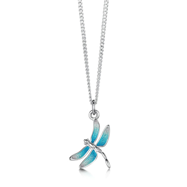 Dragonfly Enamelled Pendant Necklace in Sterling Silver