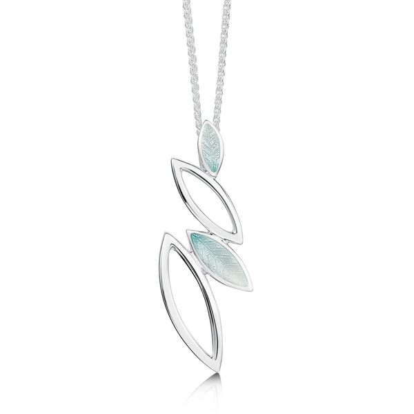 Seasons Silver Pendant Necklace in Winter Enamel