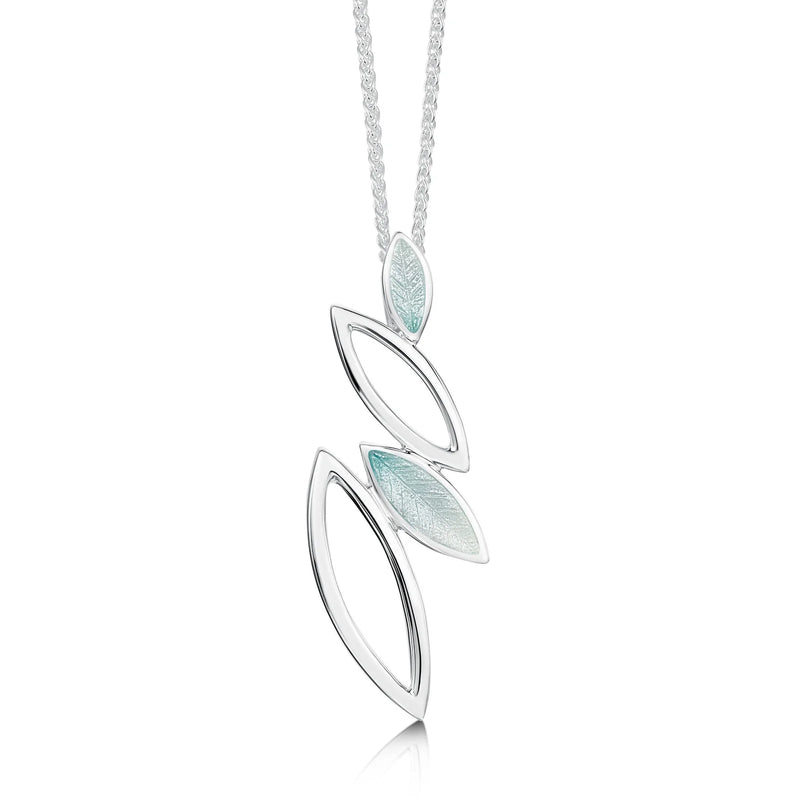Seasons Silver Pendant Necklace in Winter Enamel