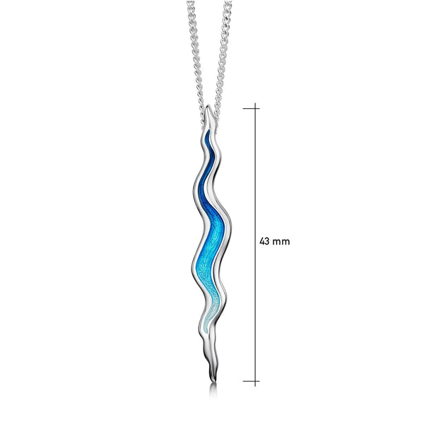 River Ripples Dress Pendant Necklace in Tropical Enamel