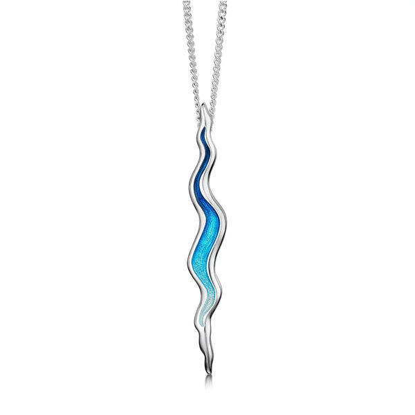 River Ripples Dress Pendant Necklace in Tropical Enamel