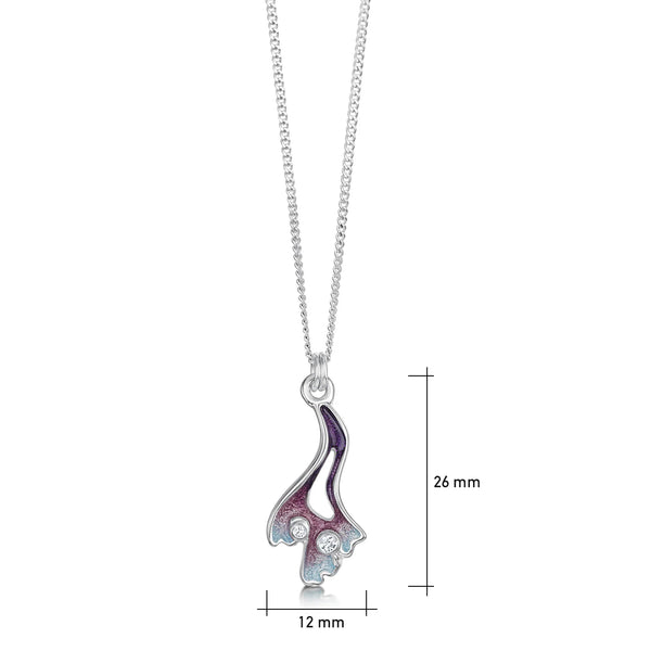 Sea Moss Small Cubic Zirconia Pendant in Sea Pink Enamel