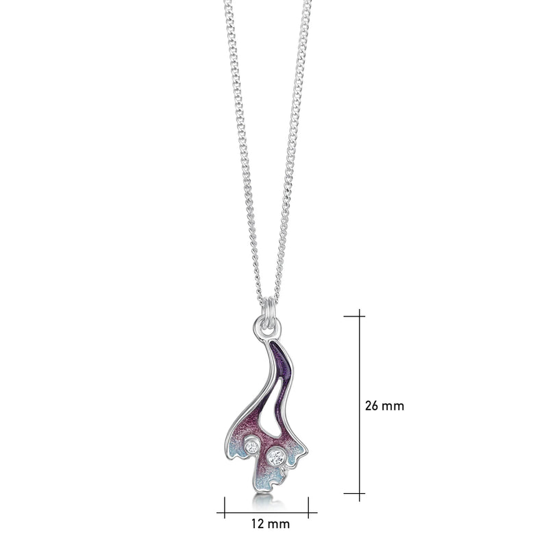 Sea Moss Small Cubic Zirconia Pendant in Sea Pink Enamel
