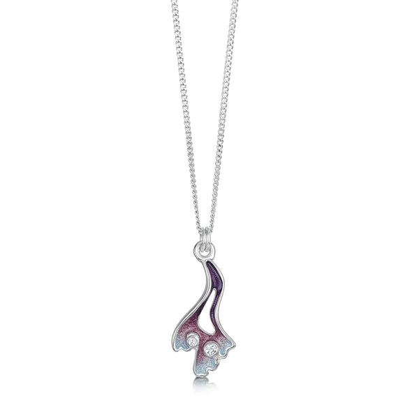 Sea Moss Small Cubic Zirconia Pendant in Sea Pink Enamel