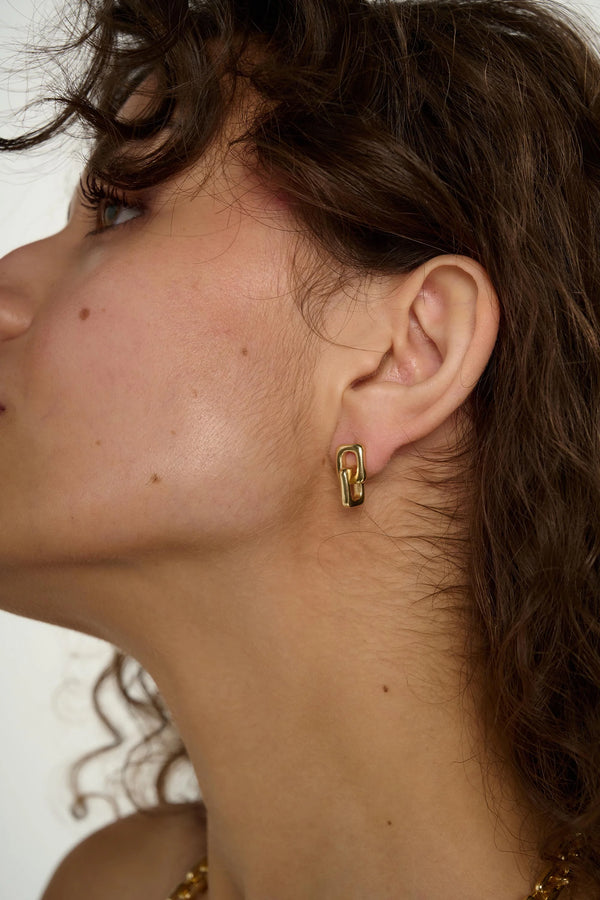 Link Earrings - Gold