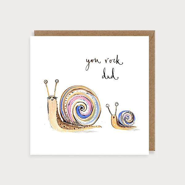 Snails You Rock Dad Card