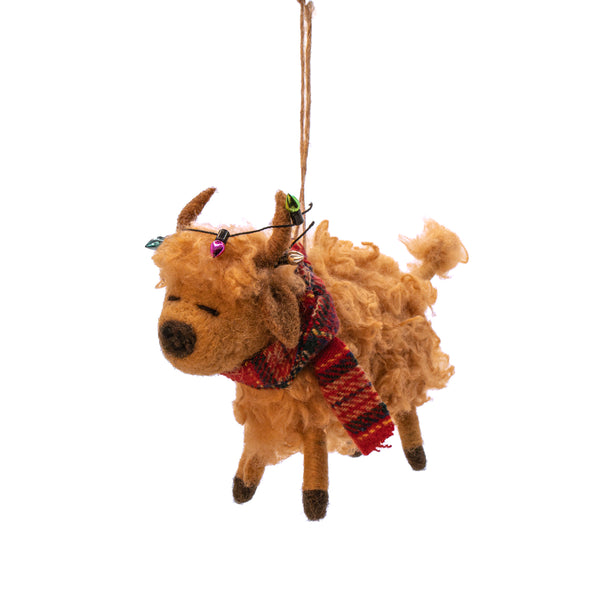 Festive Cow Felt Decoration