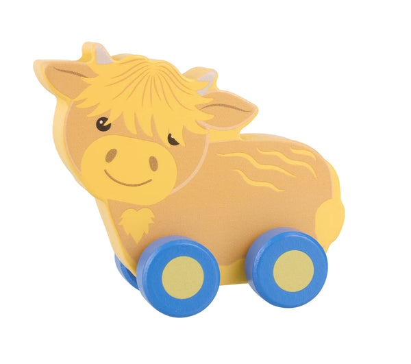 Highland Cow First Push Along Toy