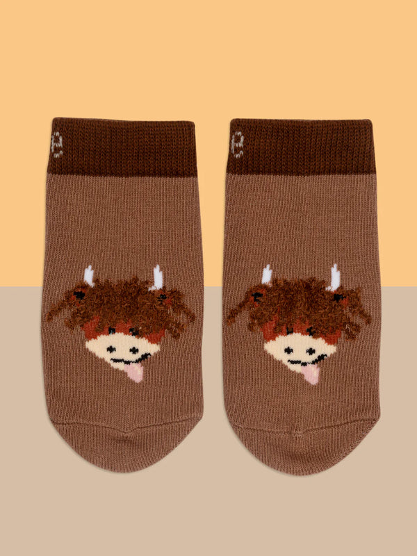 Neutral Highland Cow Socks