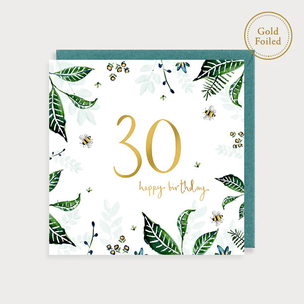 Floral Illustrated Flora 30th Birthday Card