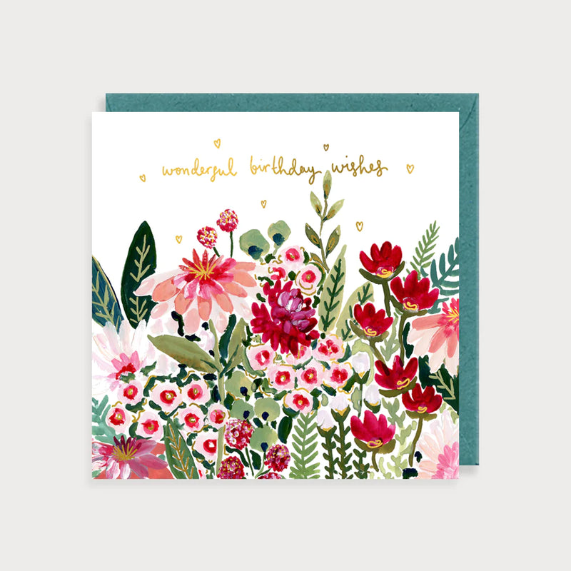 Flowers Wonderful Birthday Wishes Card