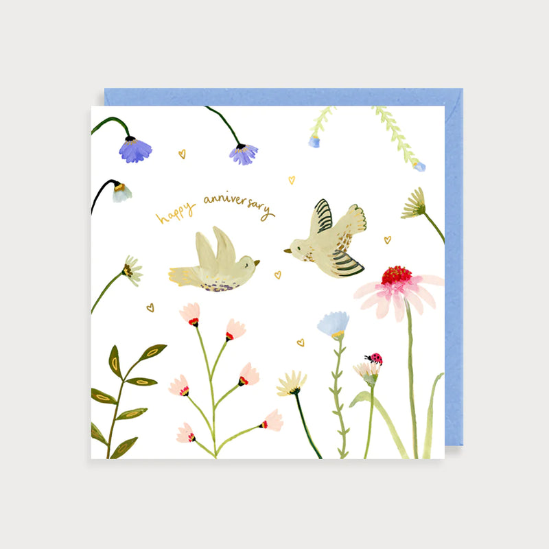Birds Happy Anniversary Card