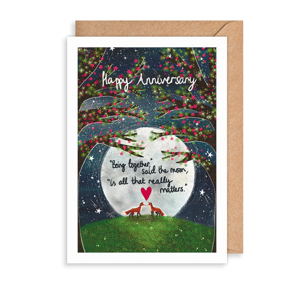 Fox Being Together Anniversary Card
