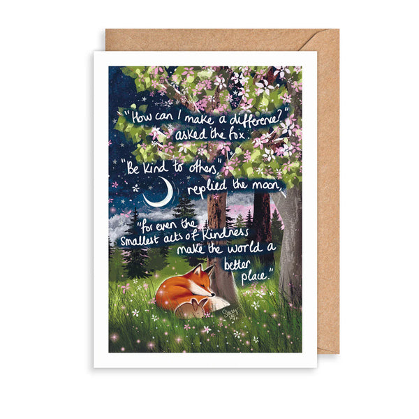 Fox Under the Moon Kindness Card