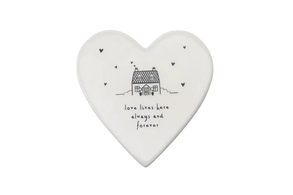 'Love Lives Here' Heart Coaster
