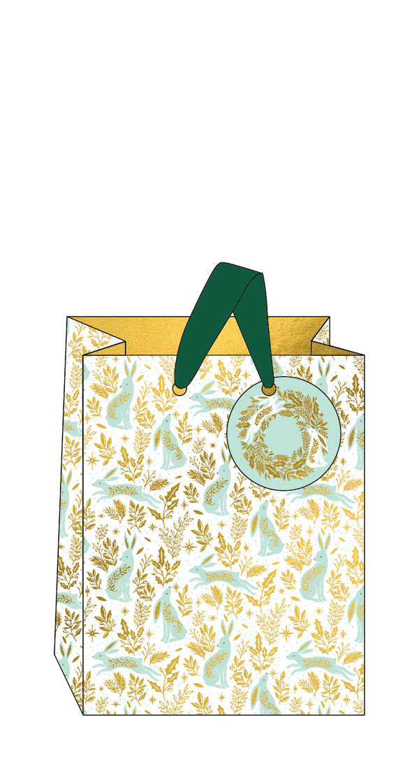 Glad Tidings Hare Gift Bag - Medium