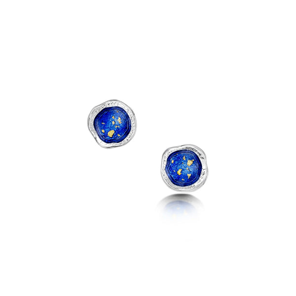Lunar Universe Petite Stud Earrings in Midnight Gold Enamel