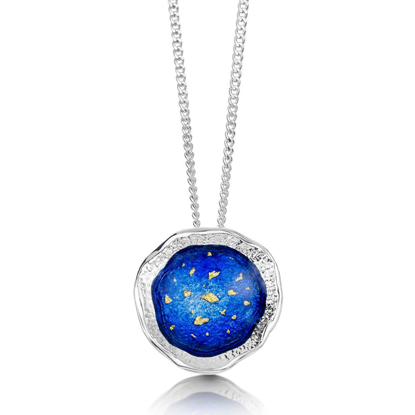 Lunar Universe Pendant Necklace in Midnight Gold Enamel