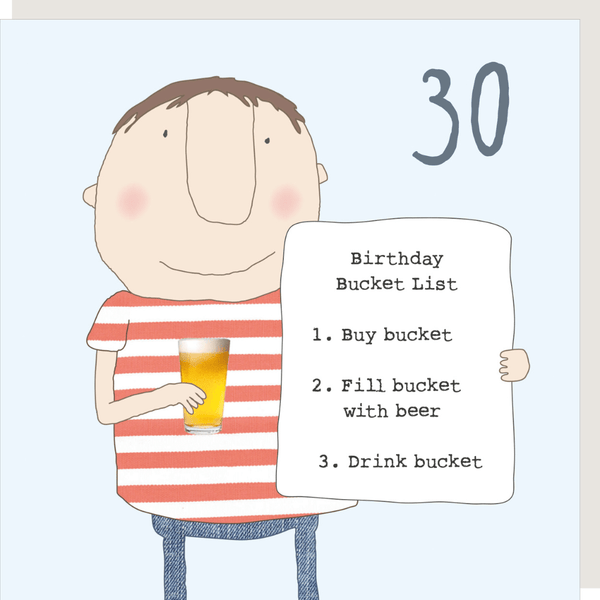 Boy 30 Bucket List Card