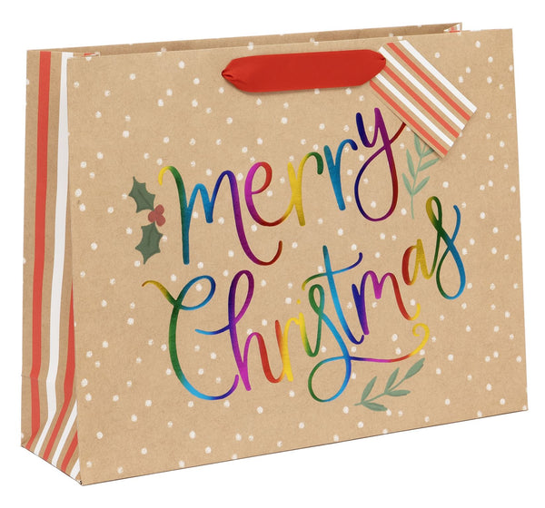 Rainbow Merry Christmas Large Gift Bag