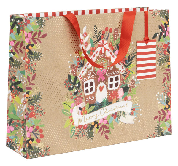 Kraft Gingerbread Large Gift Bag