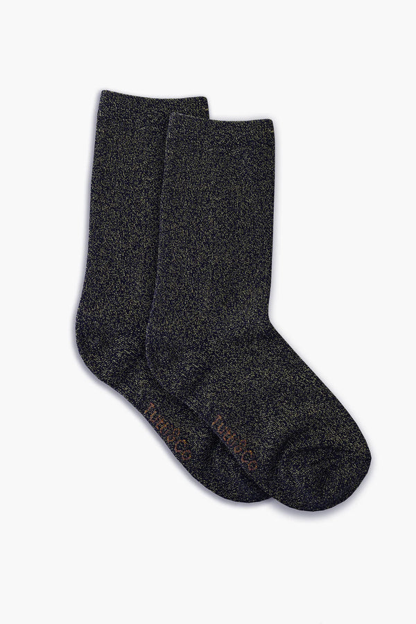 Navy Metallic Socks