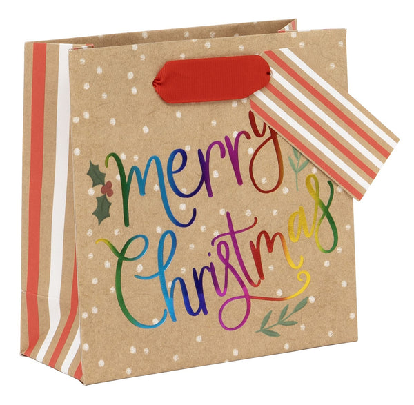Rainbow Merry Christmas Small Gift Bag