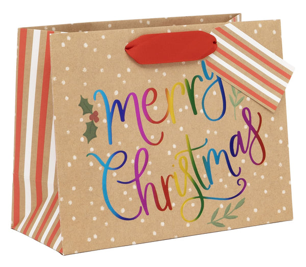 Rainbow Merry Christmas Medium Gift Bag