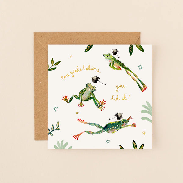 Frogs Graduation Congratulations Card