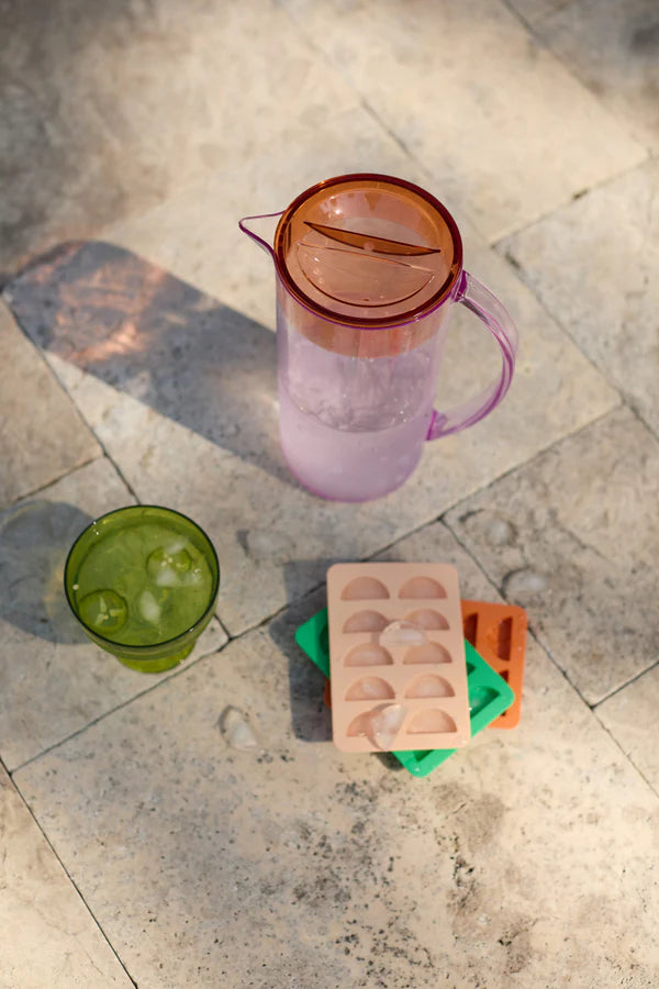 The Dotty Citrus Wedge Ice Trays - Set Of 2 - Orange & Pink