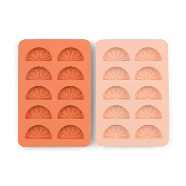 The Dotty Citrus Wedge Ice Trays - Set Of 2 - Orange & Pink
