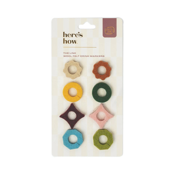 The Link Felt Drink Tags - Set Of 8