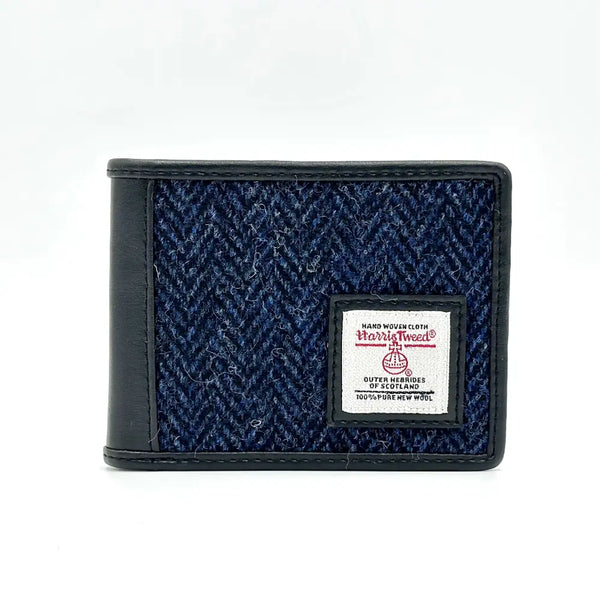 Harris Tweed Bifold Coin Wallet - Blue