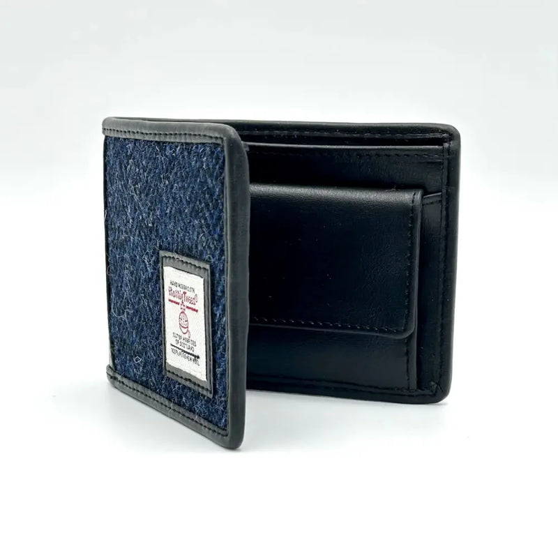 Harris Tweed Bifold Coin Wallet - Blue