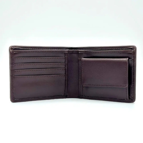 Harris Tweed Bifold Coin Wallet - Blue/Brown Check