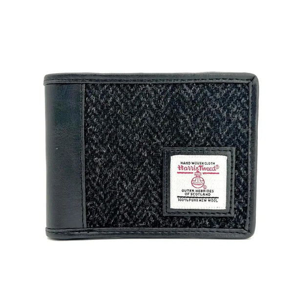 Harris Tweed Trifold Wallet - Charcoal