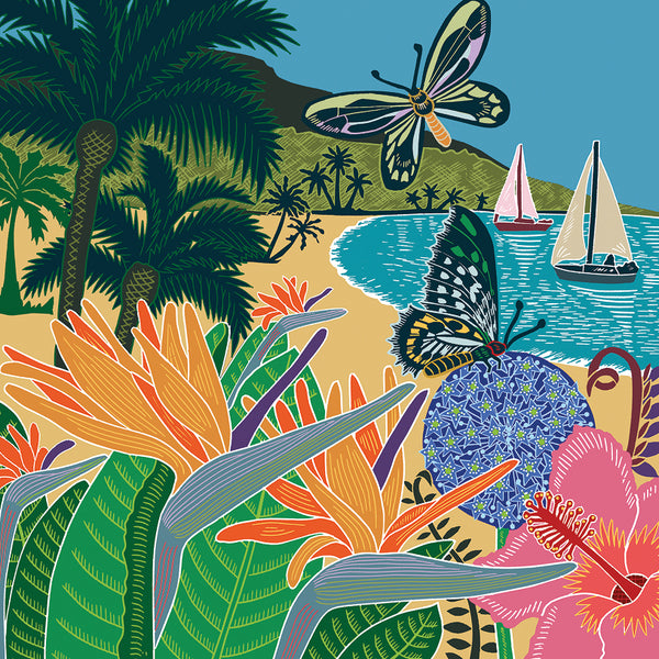 Beach & Butterflies Card